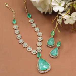 Blue Kundan Necklace Set